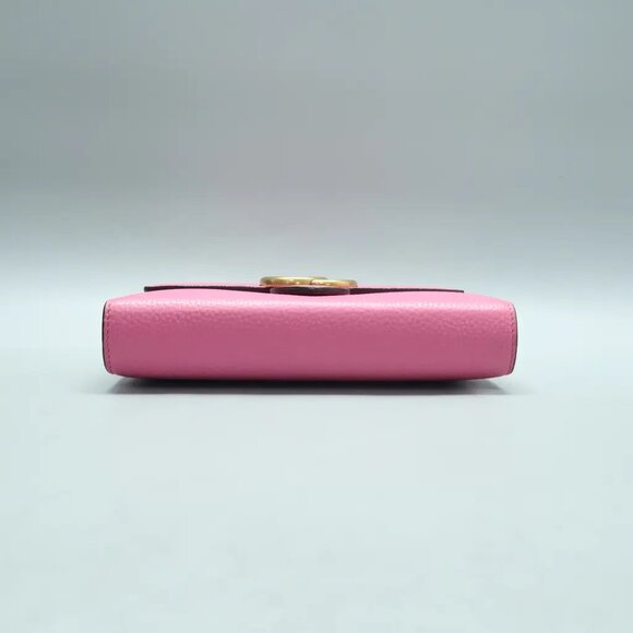 GUCCI GG Marmont Chain Wallet Pink Leather Shoulder Bag 859-012825 - Picture 4 of 12